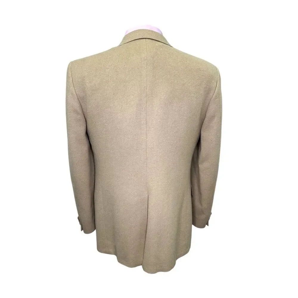 44R Vintage Kuppenheimer Soft Tan Camel Hair 2-Button Sport Coat Blazer Jacket